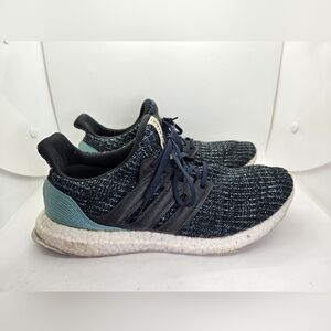 adidas UltraBoost 4.0 Parley Shoes Mens 9.5 Black Blue Athletic Running Sneakers